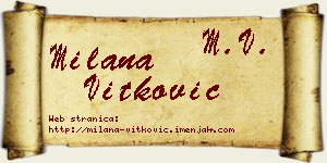 Milana Vitković vizit kartica